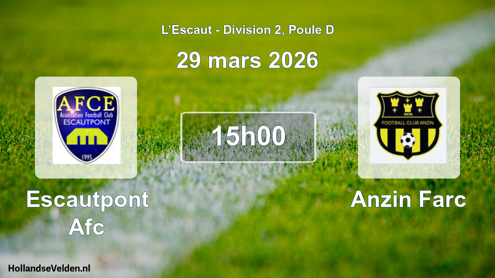 Match programmé: Escautpont Afc - Anzin Farc (29 mars 2026)