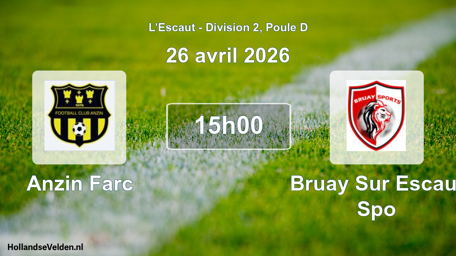 Match programmé: Anzin Farc - Bruay Sur Escaut Spo (26 avril 2026)