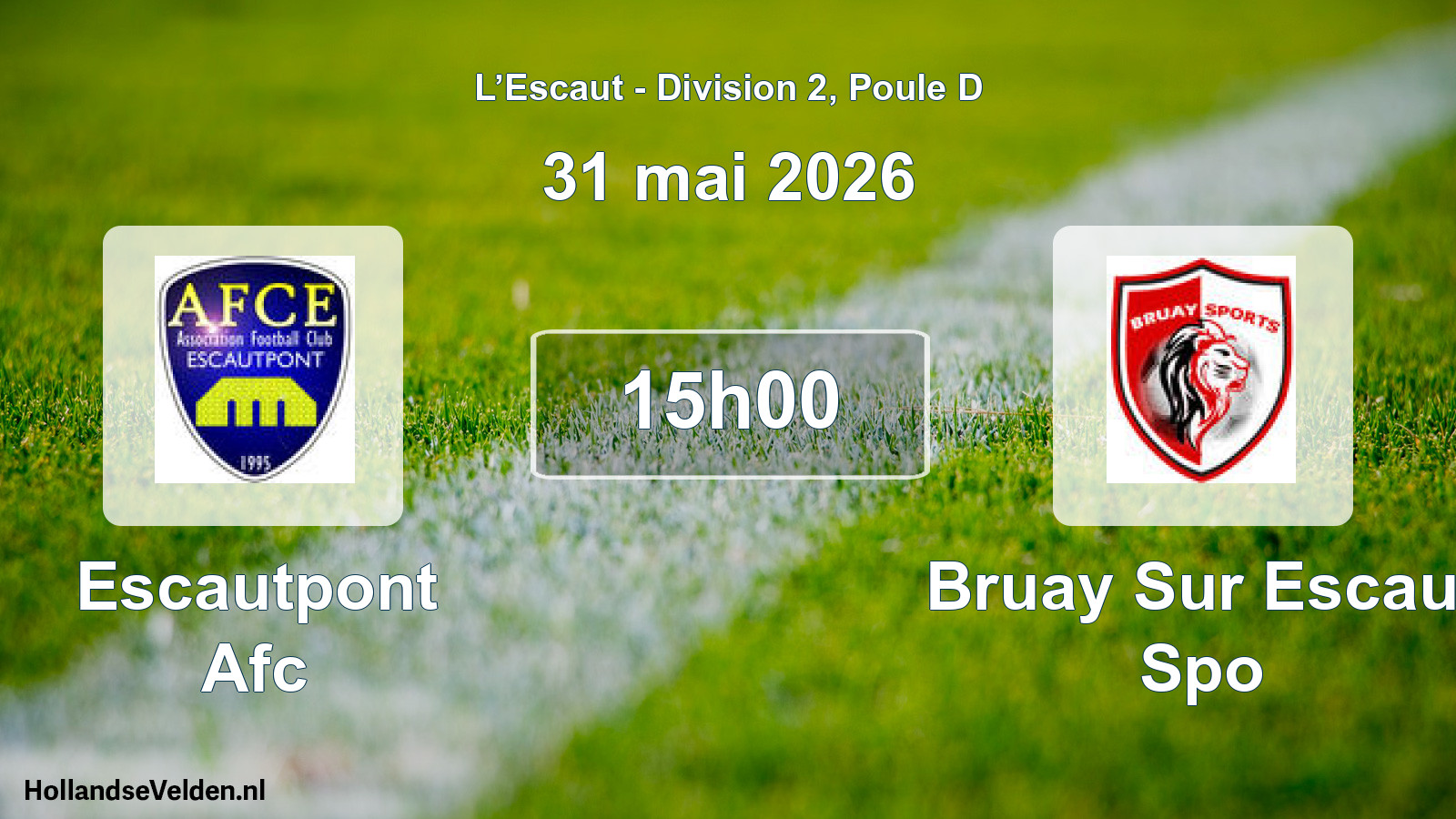 Match programmé: Escautpont Afc - Bruay Sur Escaut Spo (31 mai 2026)