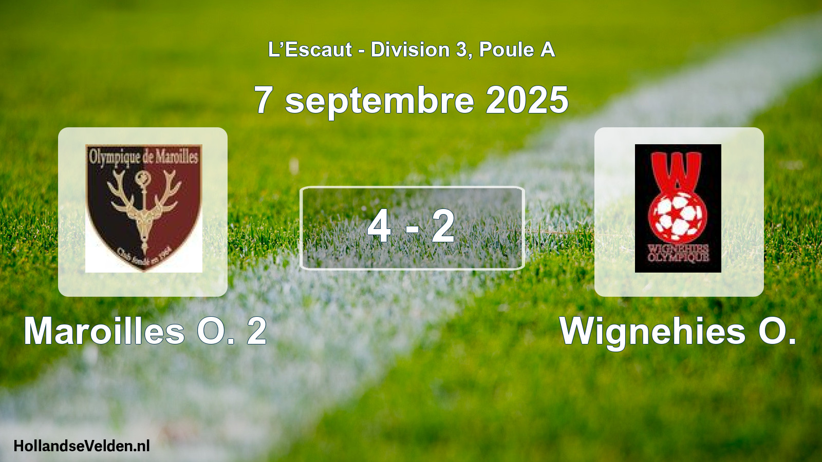 Match joué: Maroilles O. 2 - Wignehies O. 4 - 2 (7 septembre 2025)