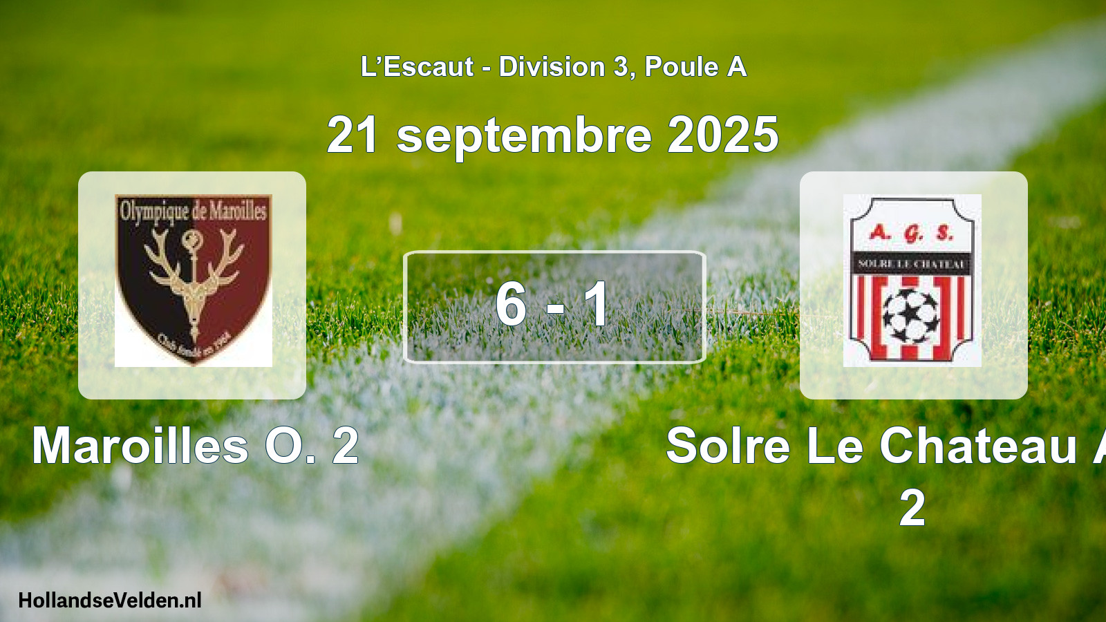 Match joué: Maroilles O. 2 - Solre Le Chateau Ag 2 6 - 1 (21 septembre 2025)