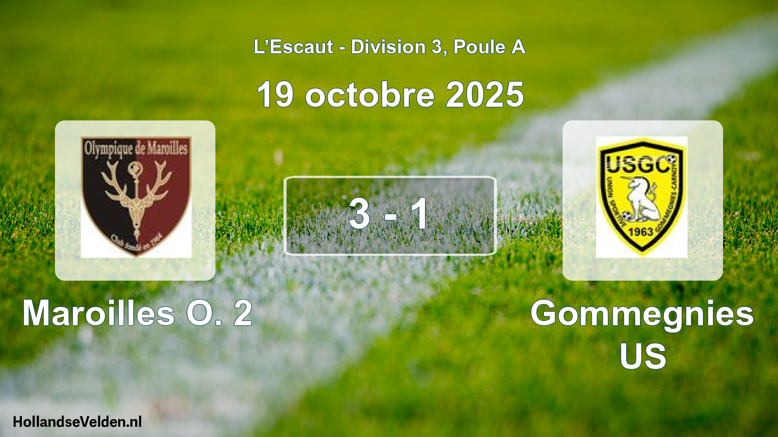 Gespeelde wedstrijd: Maroilles O. 2 - Gommegnies US 3 - 1 (19 oktober 2025)