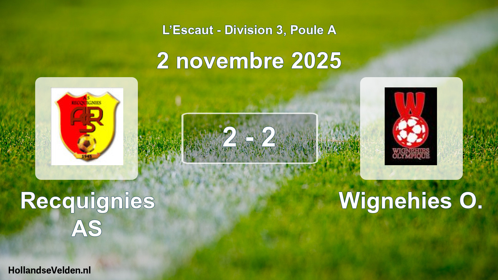Match joué: Recquignies AS - Wignehies O. 2 - 2 (2 novembre 2025)