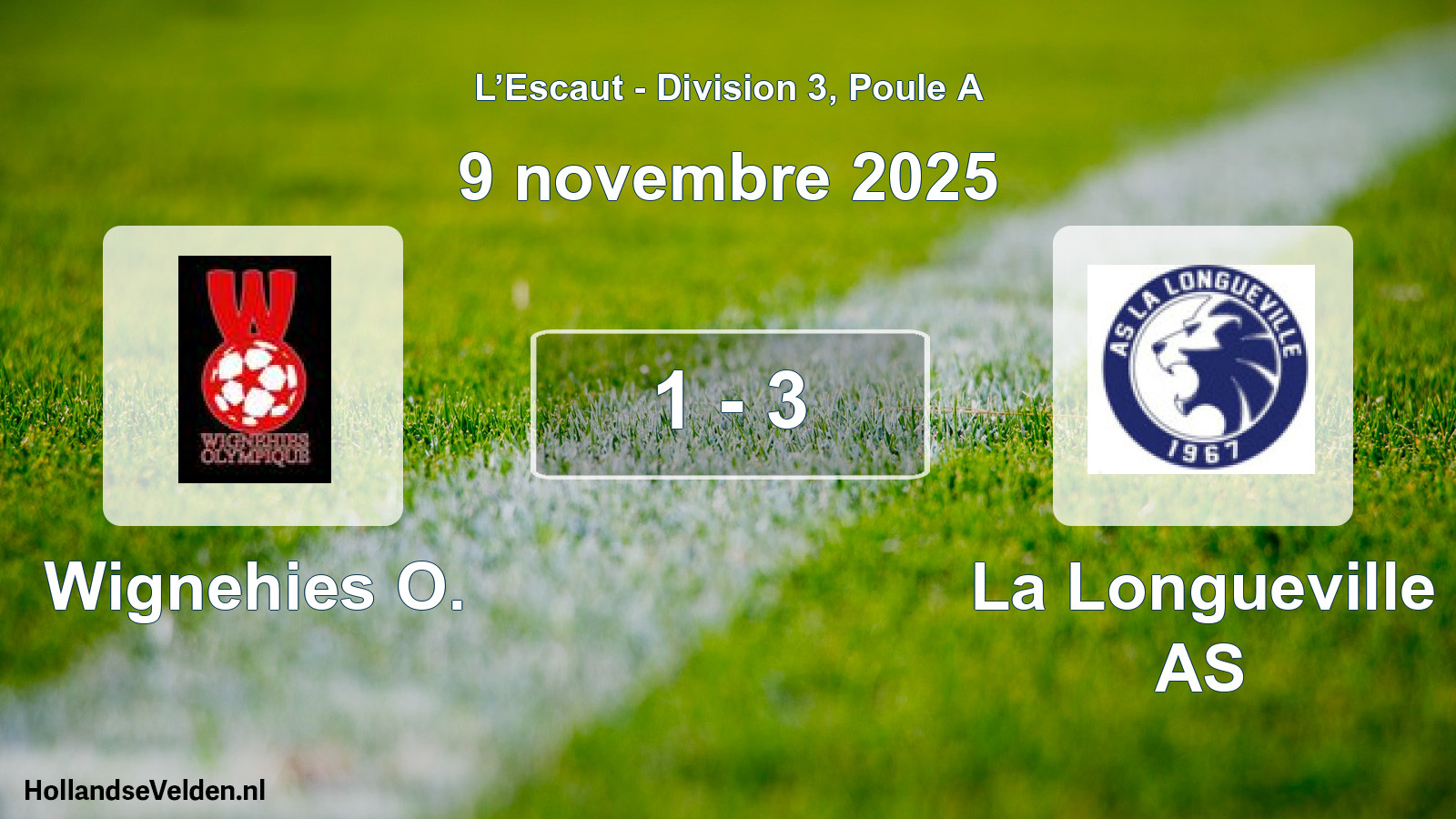 Match joué: Wignehies O. - La Longueville AS 1 - 3 (9 novembre 2025)