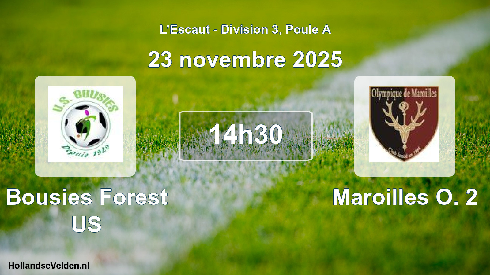 Match programmé: Bousies Forest US - Maroilles O. 2 (23 novembre 2025)