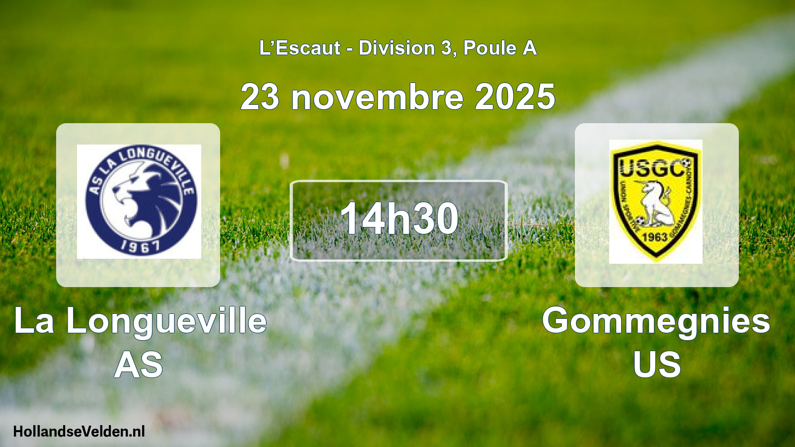Match programmé: La Longueville AS - Gommegnies US (23 novembre 2025)