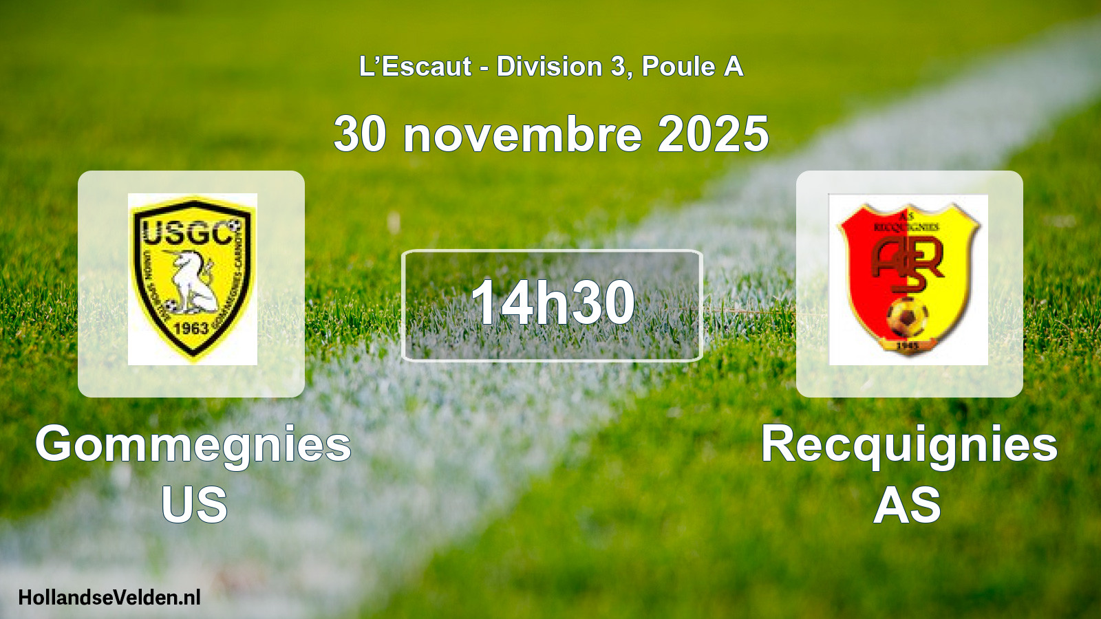 Scheduled Match: Gommegnies US - Recquignies AS (30 November 2025)