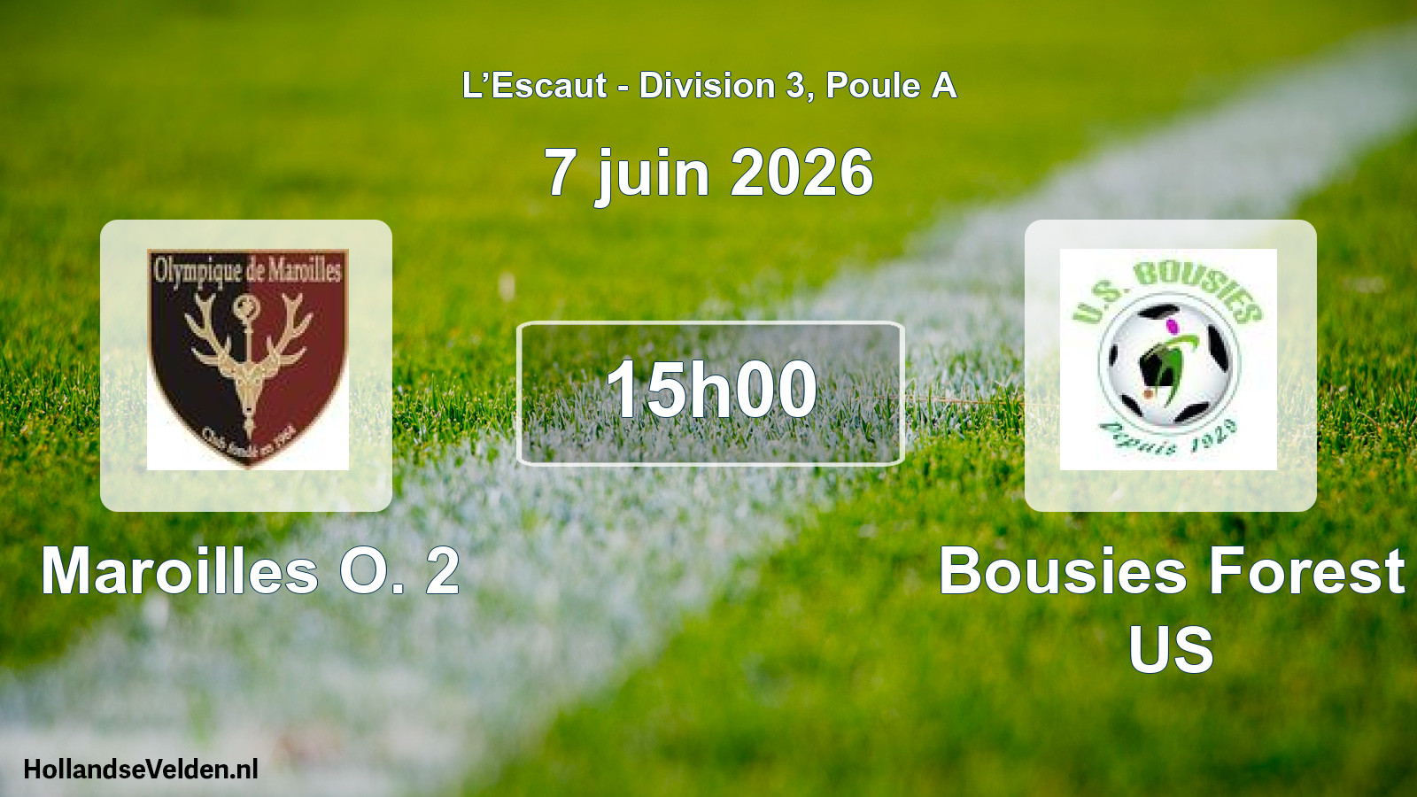 Match programmé: Maroilles O. 2 - Bousies Forest US (7 juin 2026)