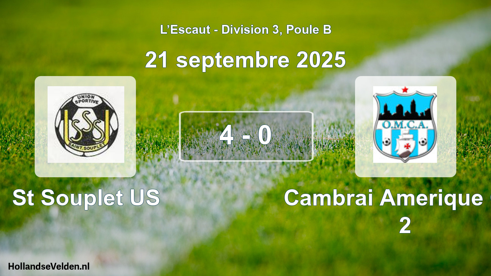 Match joué: St Souplet US - Cambrai Amerique Om 2 4 - 0 (21 septembre 2025)