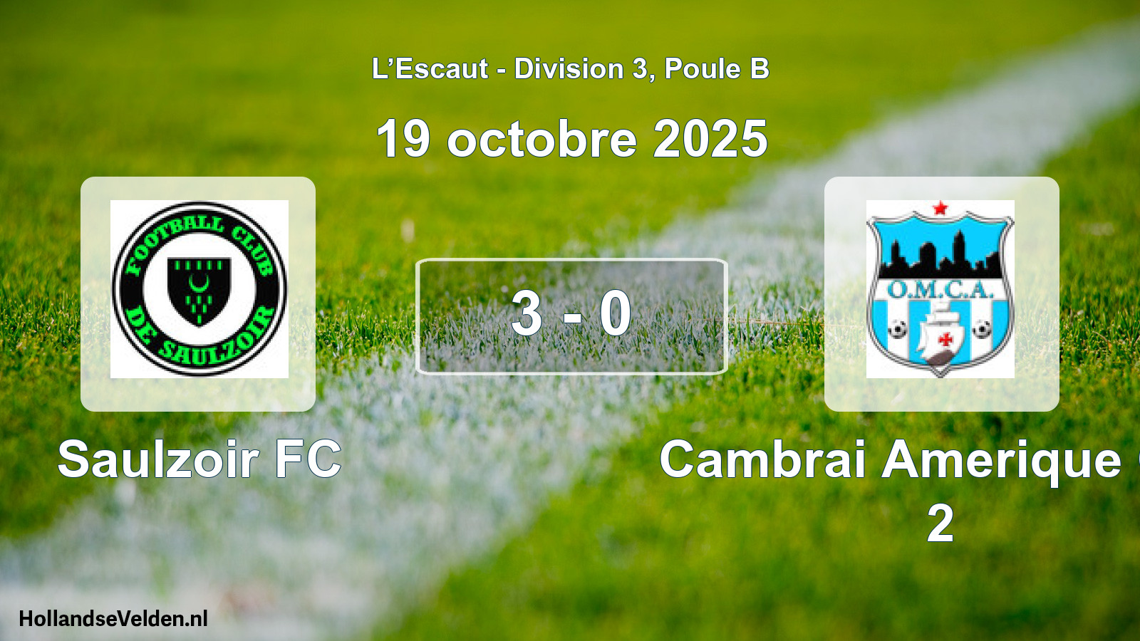 Match joué: Saulzoir FC - Cambrai Amerique Om 2 3 - 0 (19 octobre 2025)
