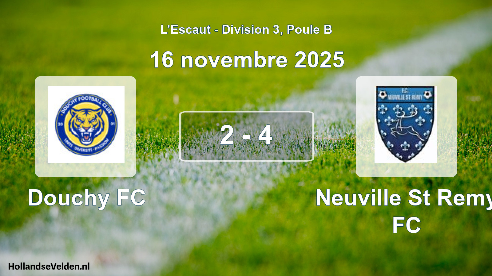 Match joué: Douchy FC - Neuville St Remy FC 2 - 4 (16 novembre 2025)
