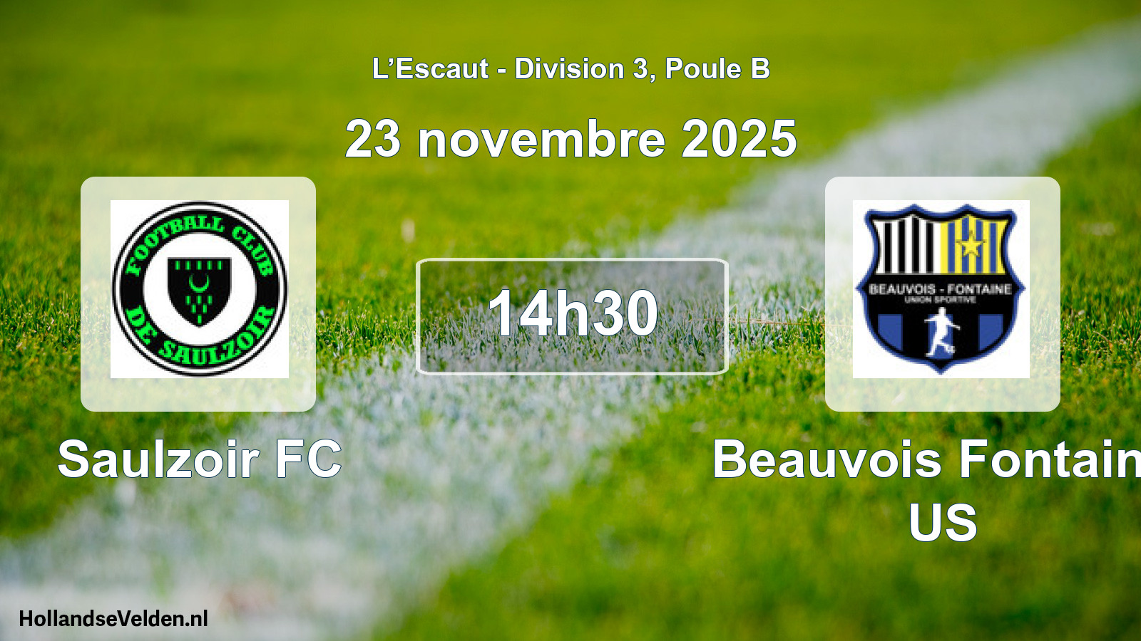 Match programmé: Saulzoir FC - Beauvois Fontaine US (23 novembre 2025)