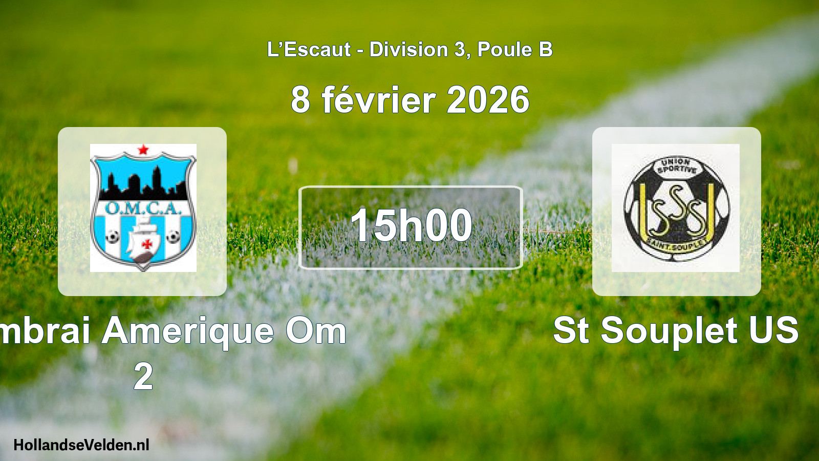 Match programmé: Cambrai Amerique Om 2 - St Souplet US (8 février 2026)