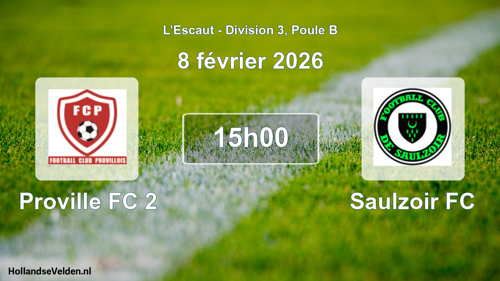 Match programmé: Proville FC 2 - Saulzoir FC (8 février 2026)
