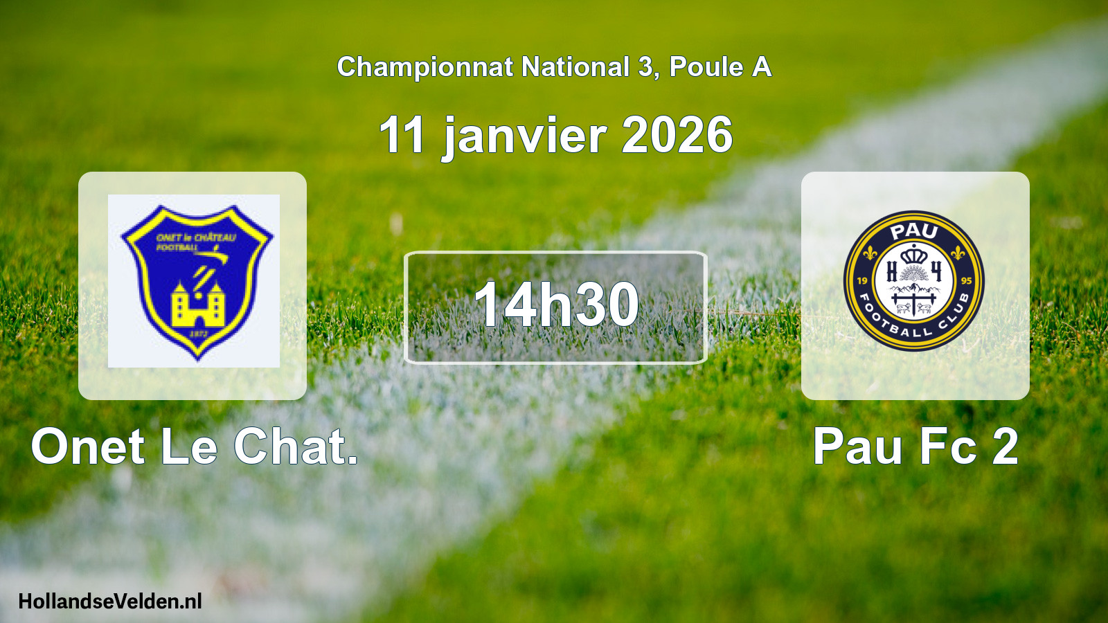 Geplande wedstrijd: Onet Le Chat. - Pau Fc 2 (11 januari 2026)