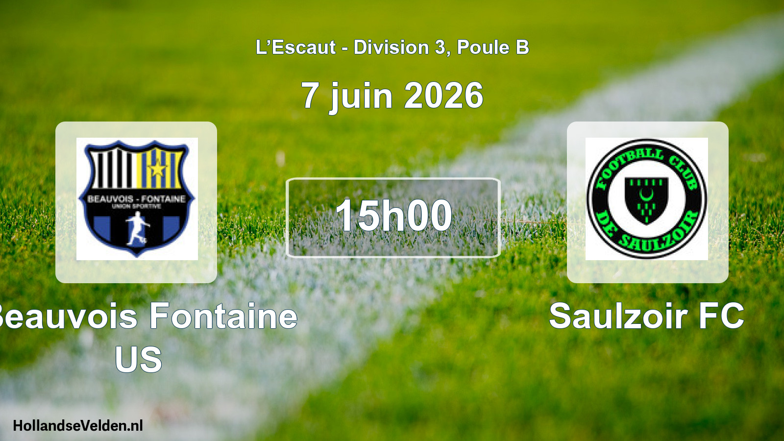 Match programmé: Beauvois Fontaine US - Saulzoir FC (7 juin 2026)