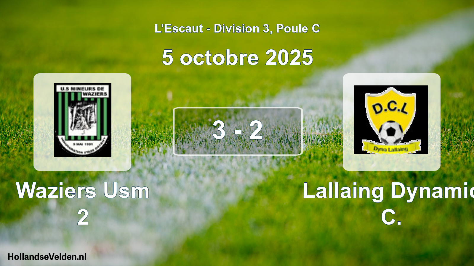 Match joué: Waziers Usm 2 - Lallaing Dynamic C. 3 - 2 (5 octobre 2025)