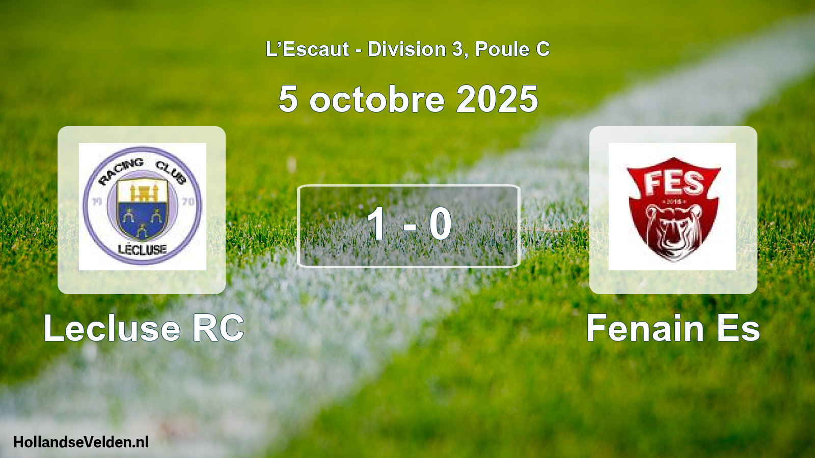 Total number of matches played: Lecluse RC - Fenain Es 1 - 0 (5 October 2025)