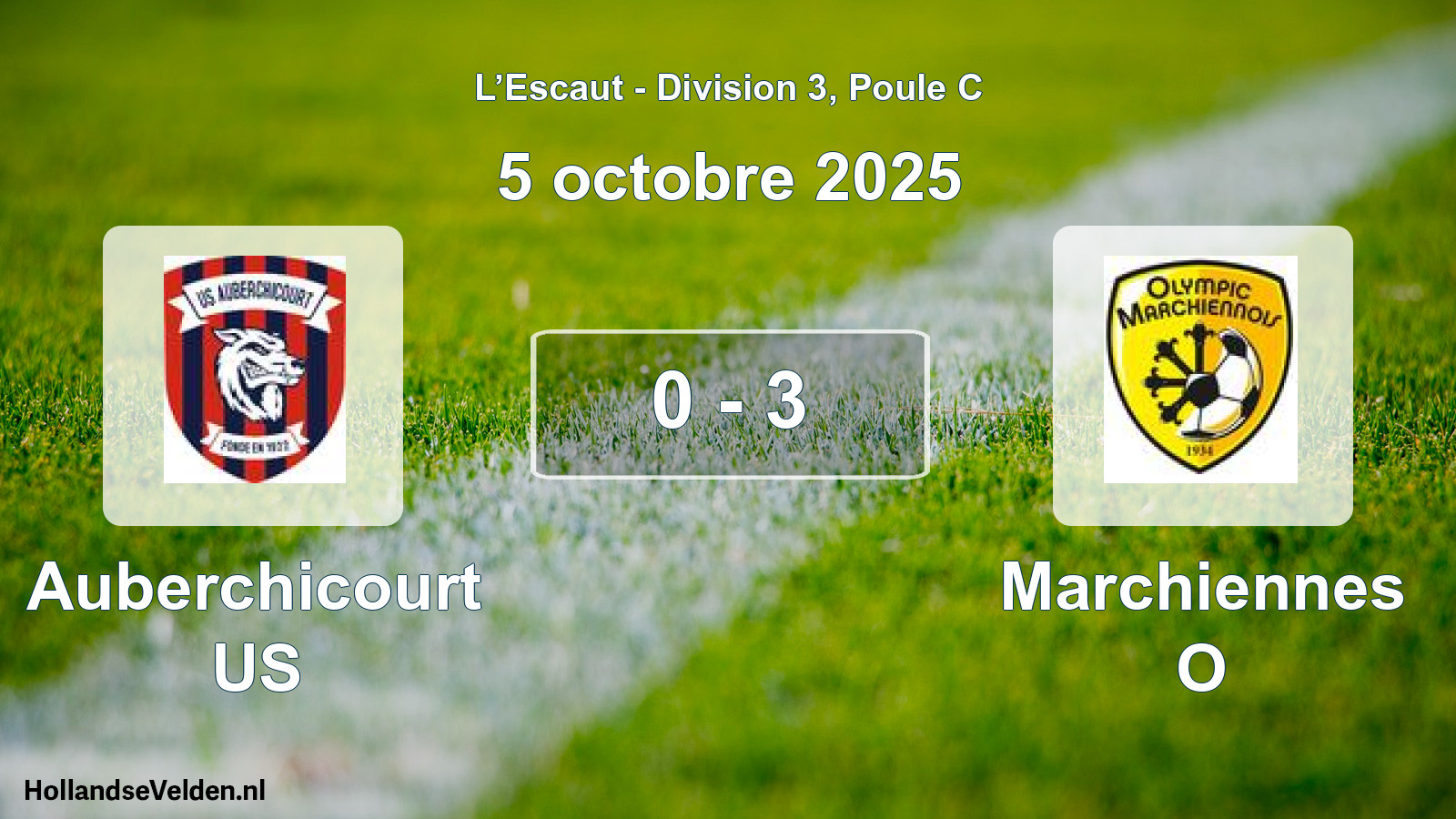 Match joué: Auberchicourt US - Marchiennes O 0 - 3 (5 octobre 2025)