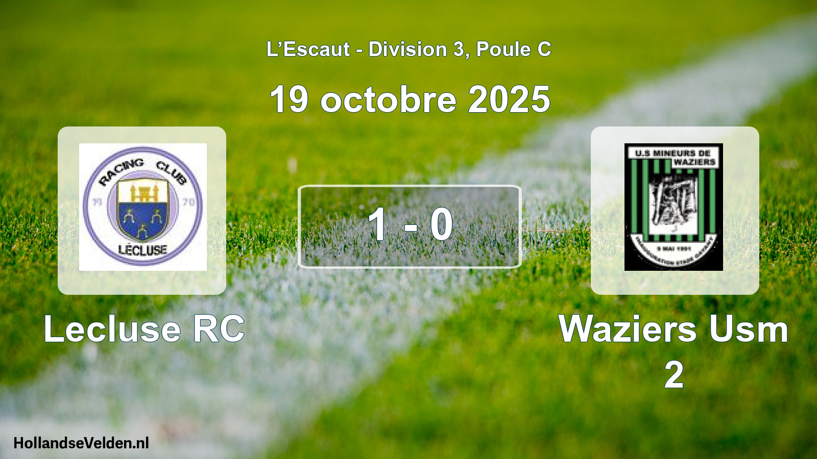 Match joué: Lecluse RC - Waziers Usm 2 1 - 0 (19 octobre 2025)