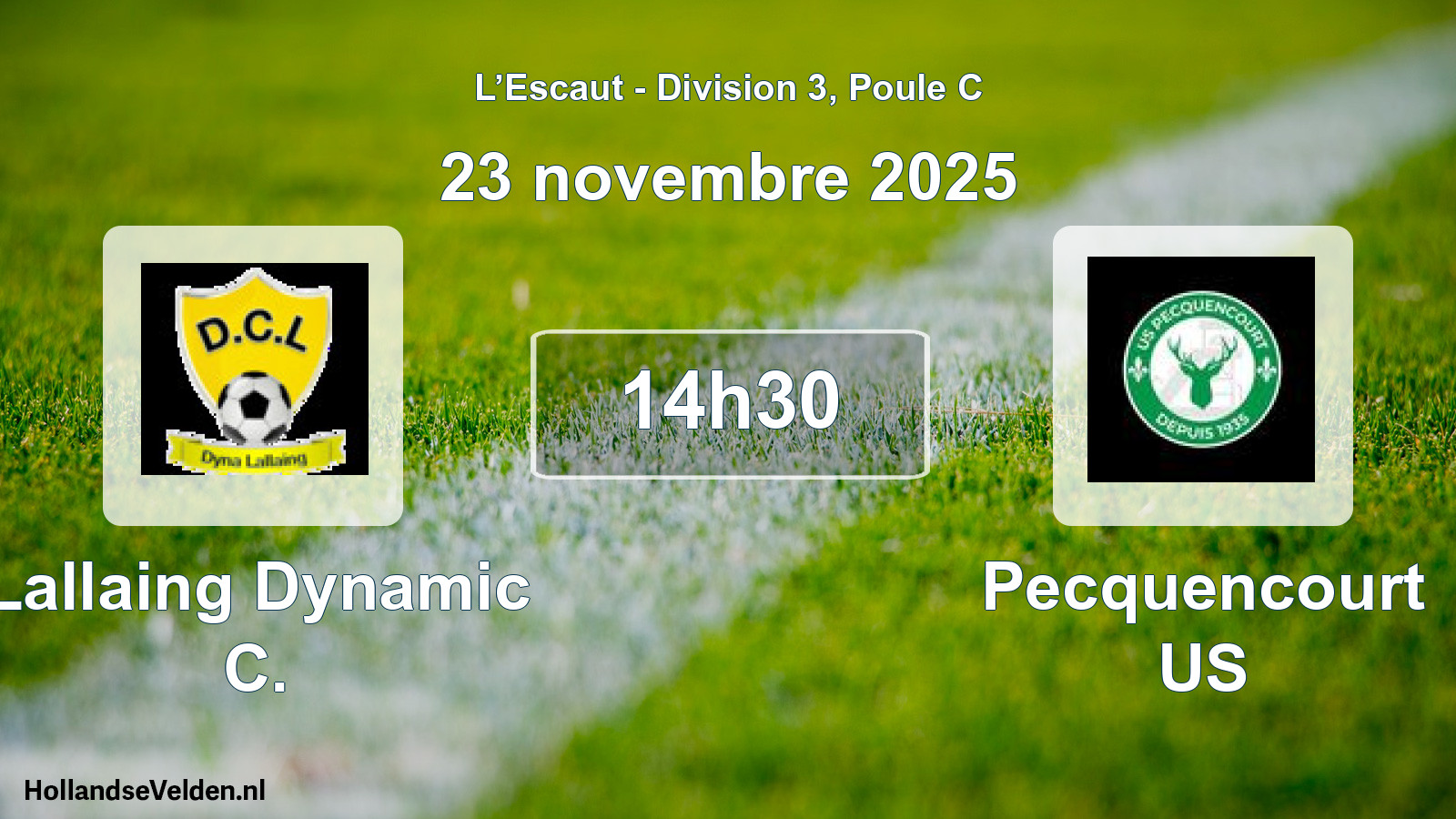 Match programmé: Lallaing Dynamic C. - Pecquencourt US (23 novembre 2025)