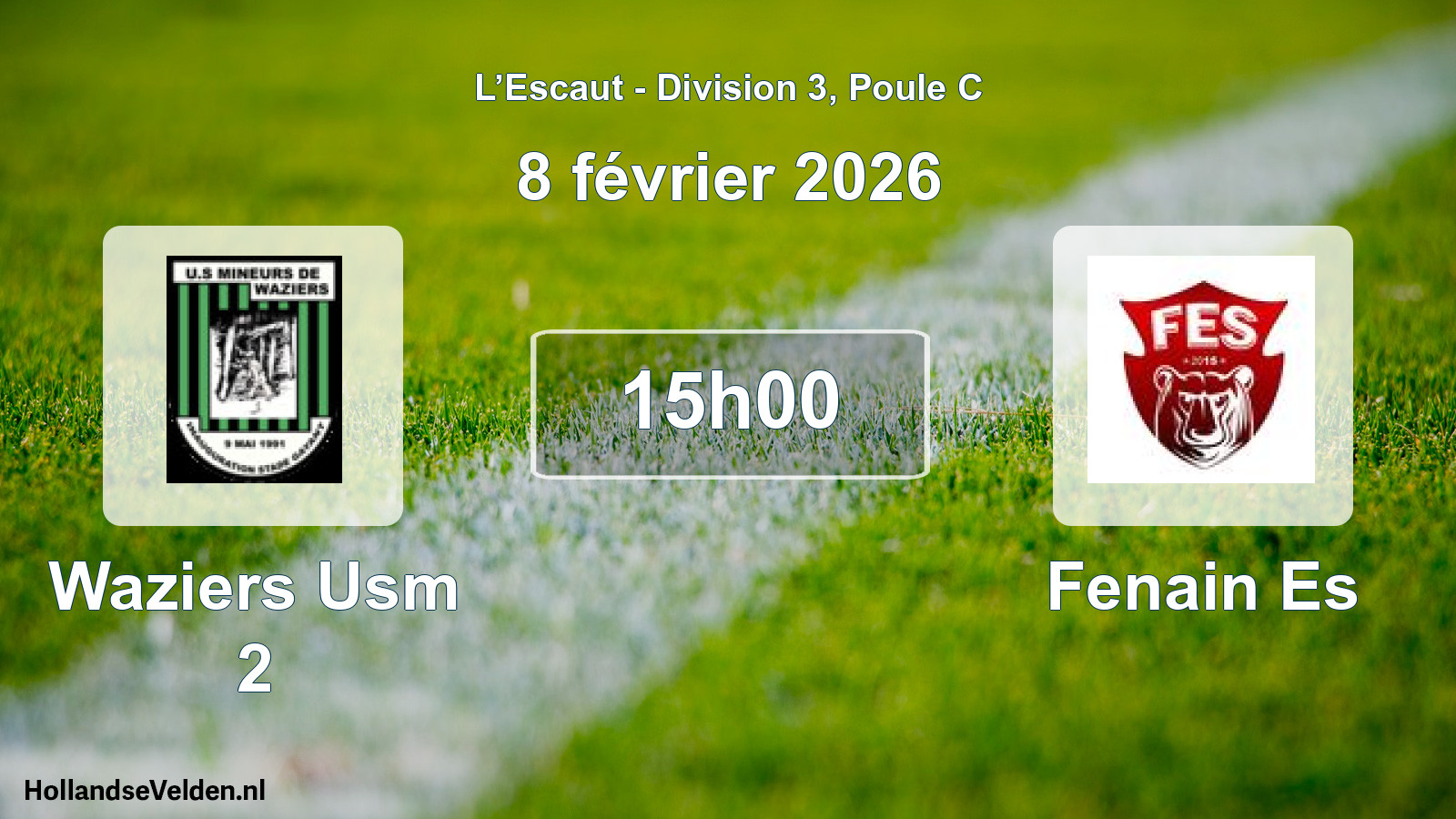 Match programmé: Waziers Usm 2 - Fenain Es (8 février 2026)