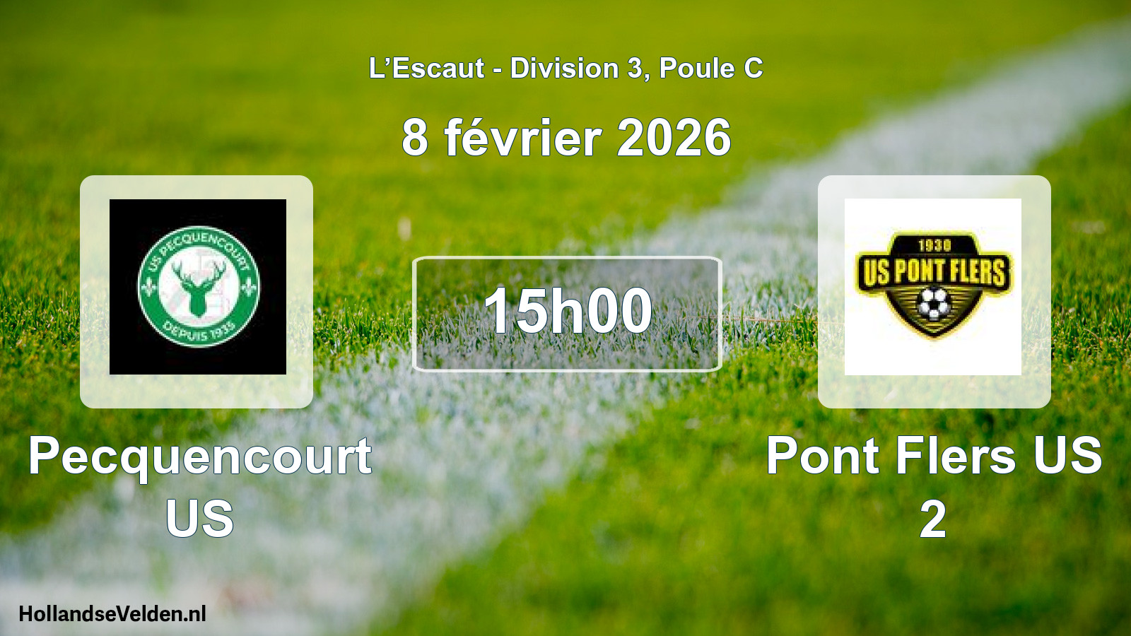 Match programmé: Pecquencourt US - Pont Flers US 2 (8 février 2026)