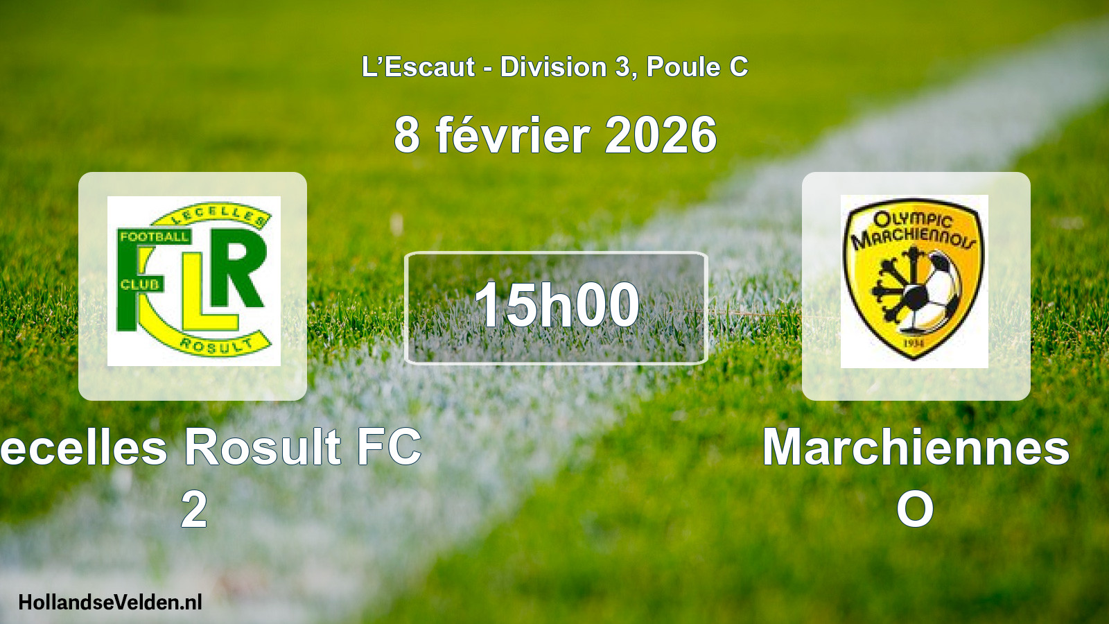 Match programmé: Lecelles Rosult FC 2 - Marchiennes O (8 février 2026)