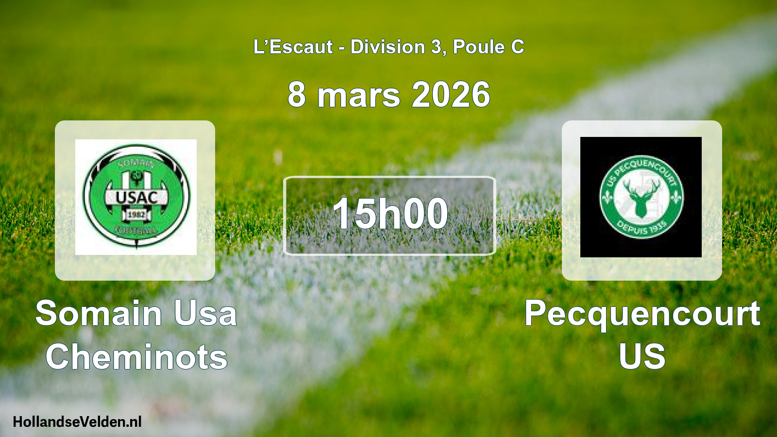 Match programmé: Somain Usa Cheminots - Pecquencourt US (8 mars 2026)