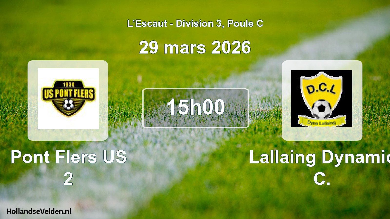 Match programmé: Pont Flers US 2 - Lallaing Dynamic C. (29 mars 2026)