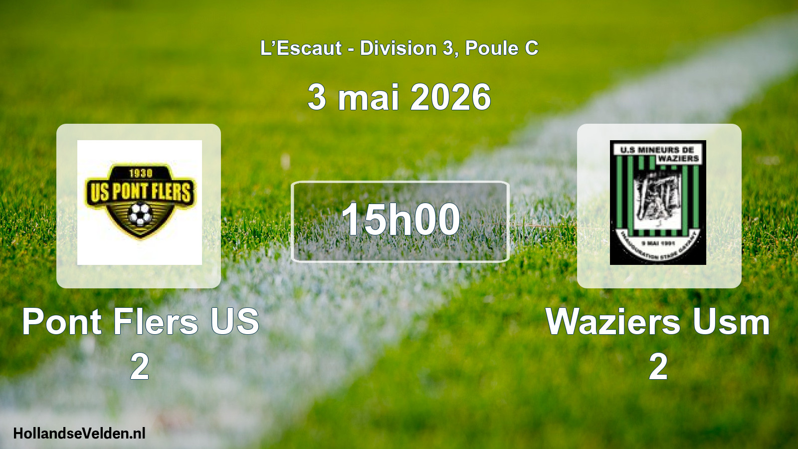 Match programmé: Pont Flers US 2 - Waziers Usm 2 (3 mai 2026)