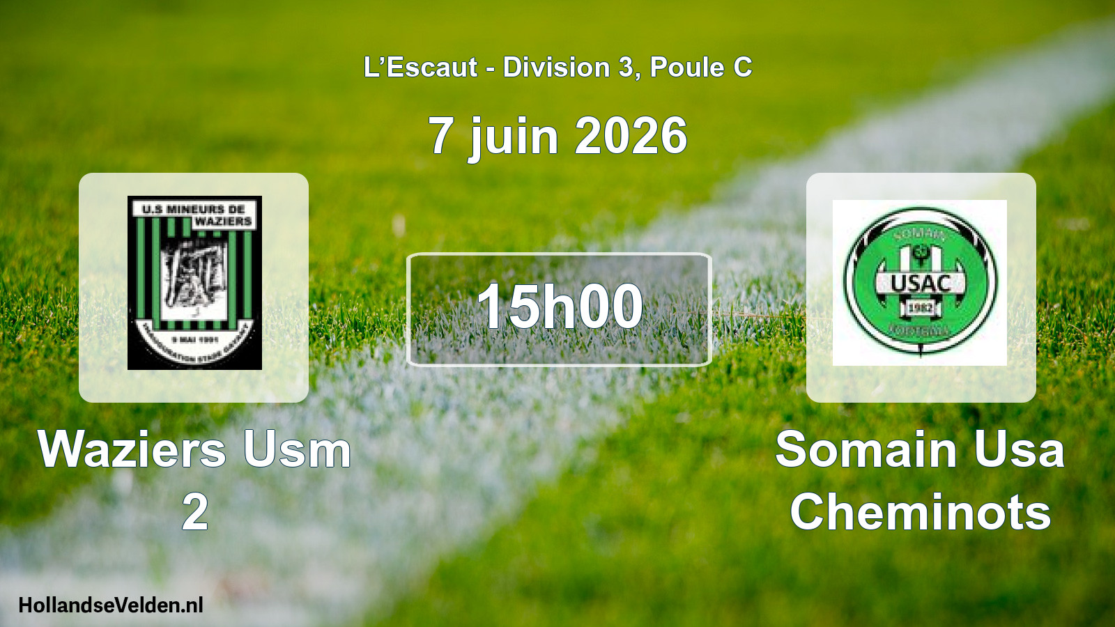 Scheduled Match: Waziers Usm 2 - Somain Usa Cheminots (7 June 2026)