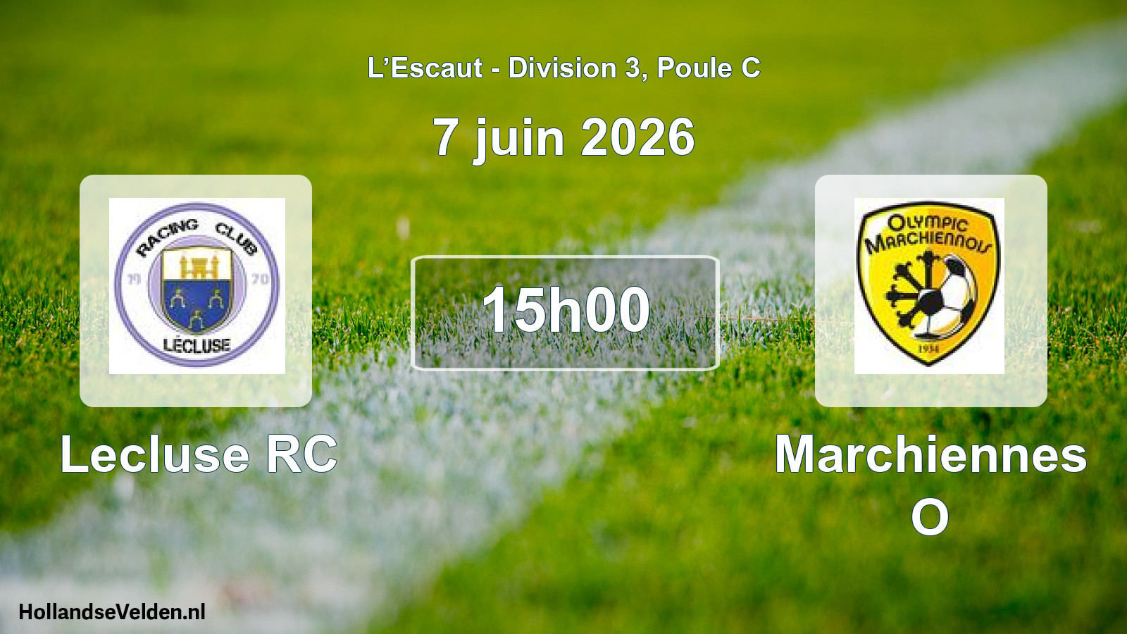 Match programmé: Lecluse RC - Marchiennes O (7 juin 2026)