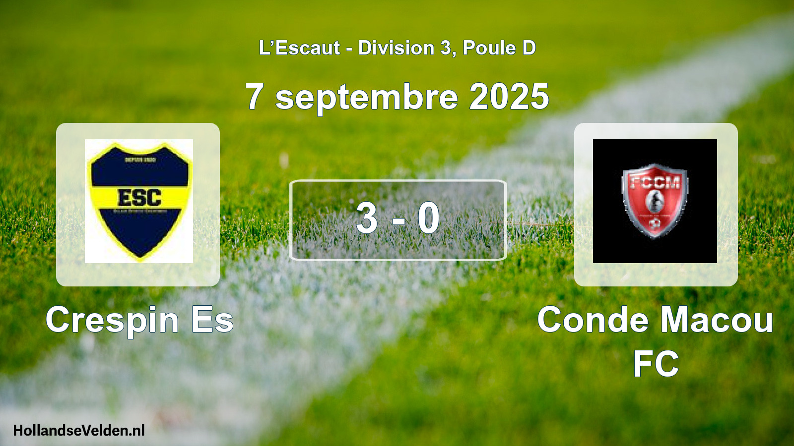 Match joué: Crespin Es - Conde Macou FC 3 - 0 (7 septembre 2025)