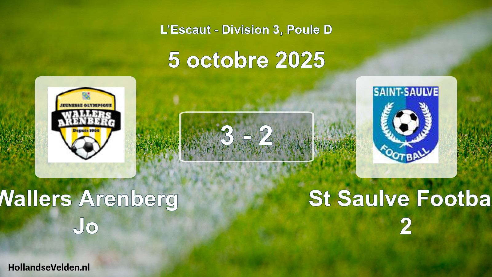 Match joué: Wallers Arenberg Jo - St Saulve Football 2 3 - 2 (5 octobre 2025)