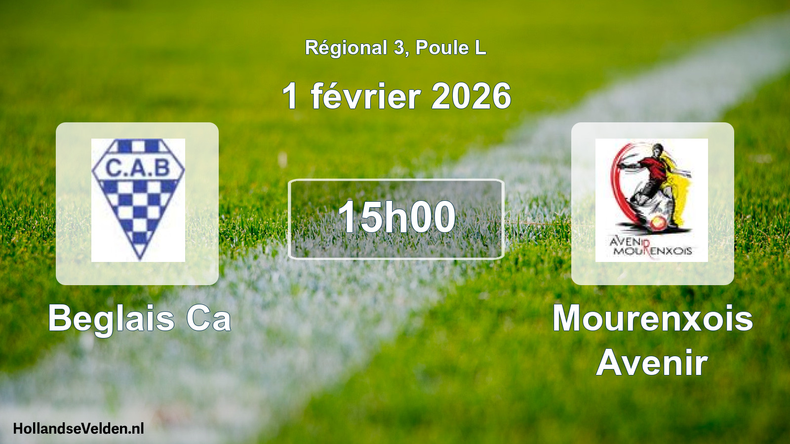 Geplande wedstrijd: Beglais Ca - Mourenxois Avenir (1 février 2026)