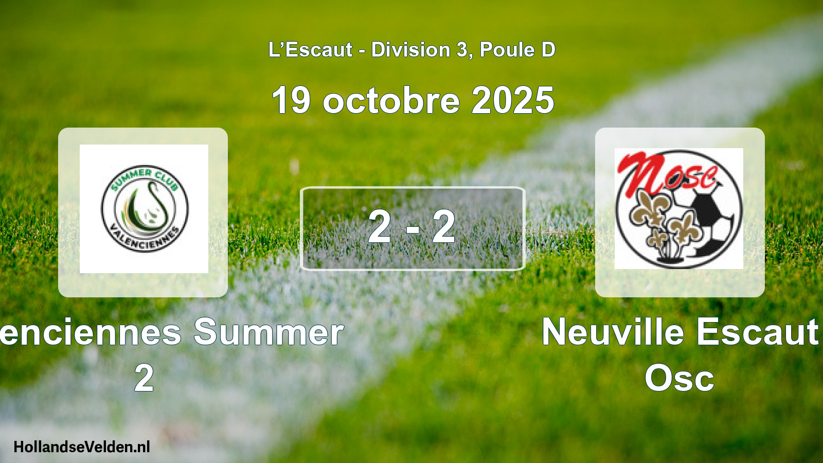 Match joué: Valenciennes Summer 2 - Neuville Escaut Osc 2 - 2 (19 octobre 2025)