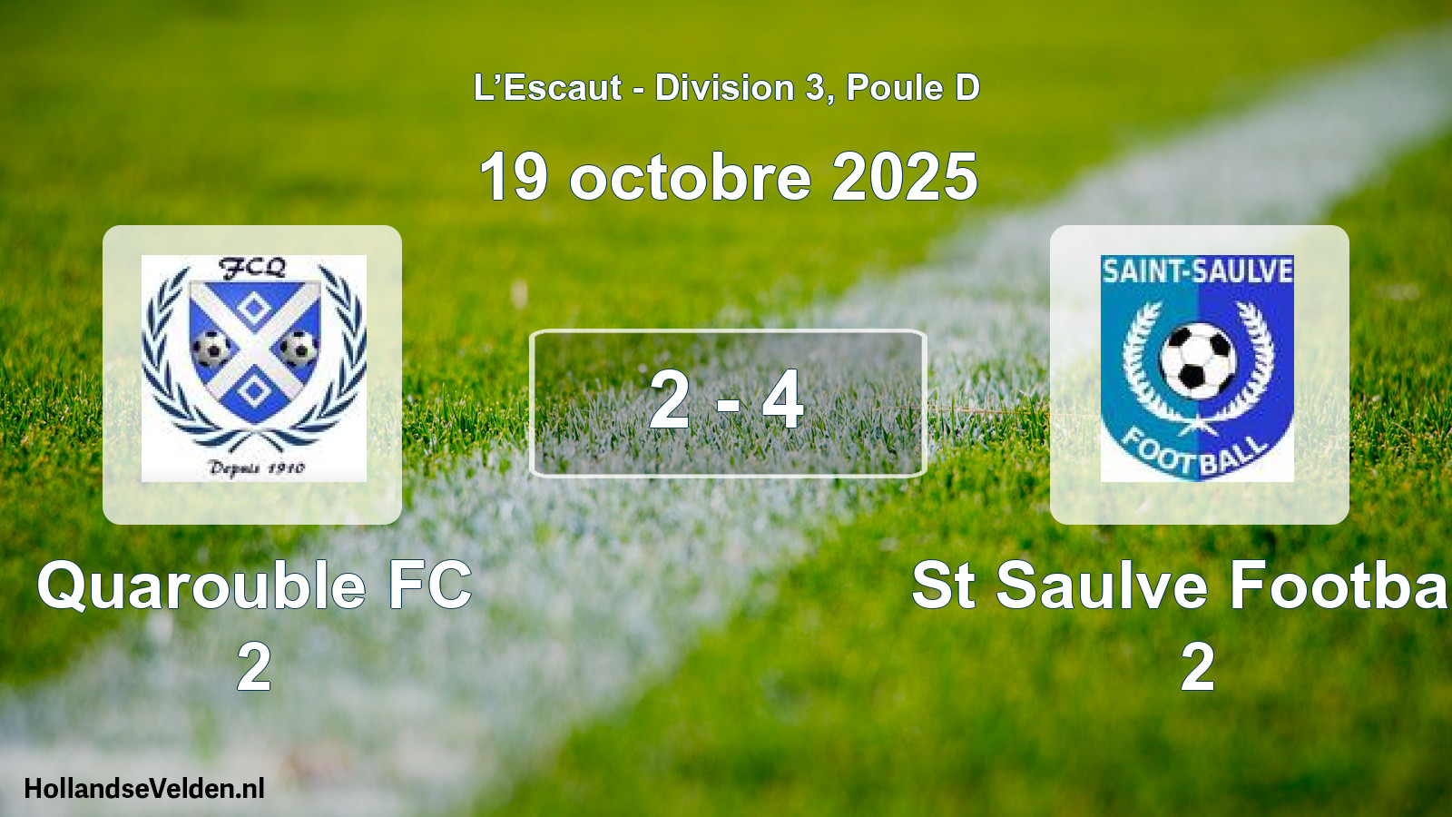 Match joué: Quarouble FC 2 - St Saulve Football 2 2 - 4 (19 octobre 2025)