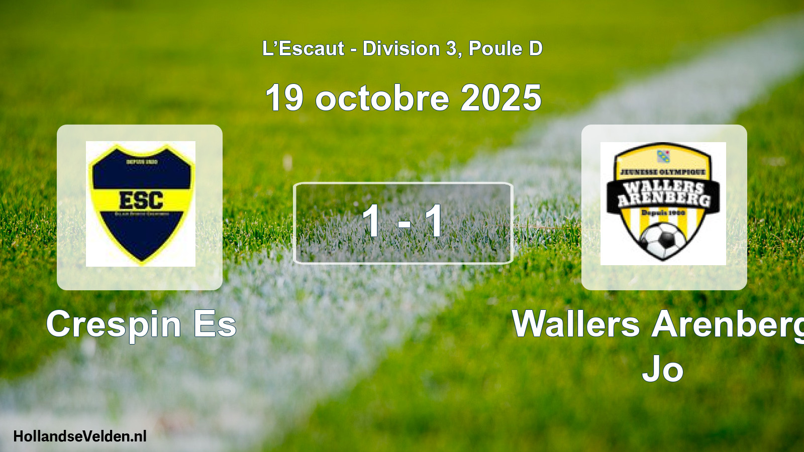 Match joué: Crespin Es - Wallers Arenberg Jo 1 - 1 (19 octobre 2025)