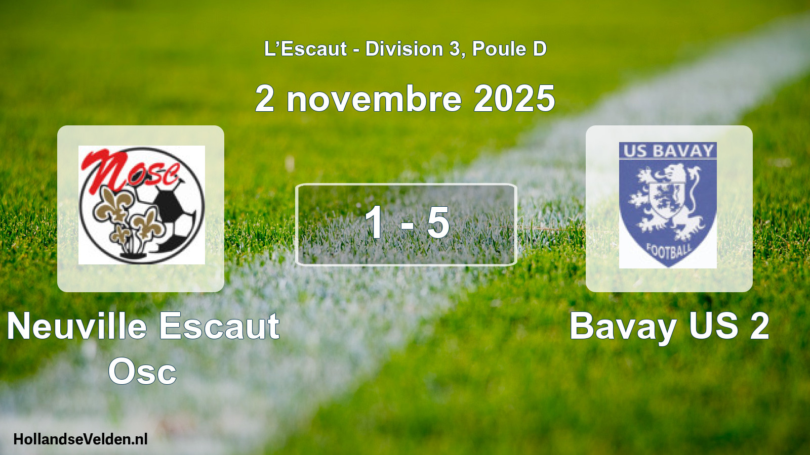 Match joué: Neuville Escaut Osc - Bavay US 2 1 - 5 (2 novembre 2025)
