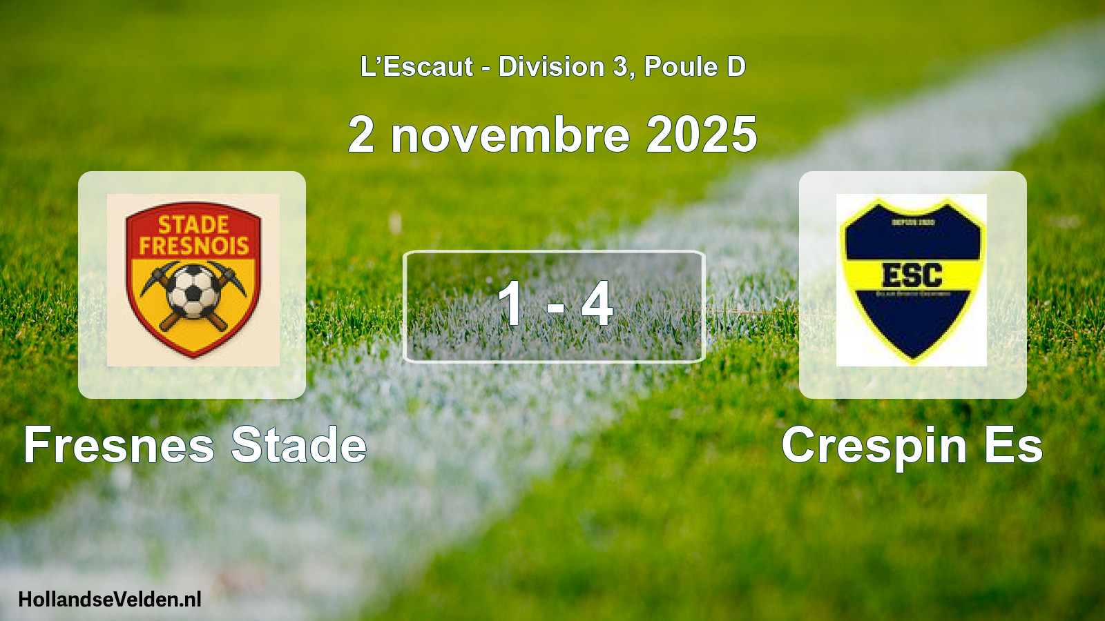 Gespeelde wedstrijd: Fresnes Stade - Crespin Es 1 - 4 (2 november 2025)