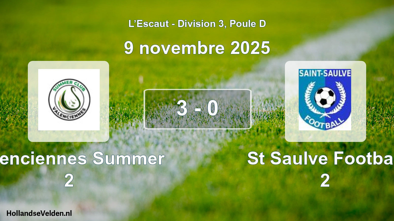 Match joué: Valenciennes Summer 2 - St Saulve Football 2 3 - 0 (9 novembre 2025)