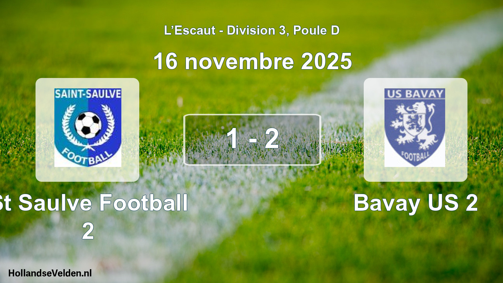 Gespeelde wedstrijd: St Saulve Football 2 - Bavay US 2 1 - 2 (16 november 2025)