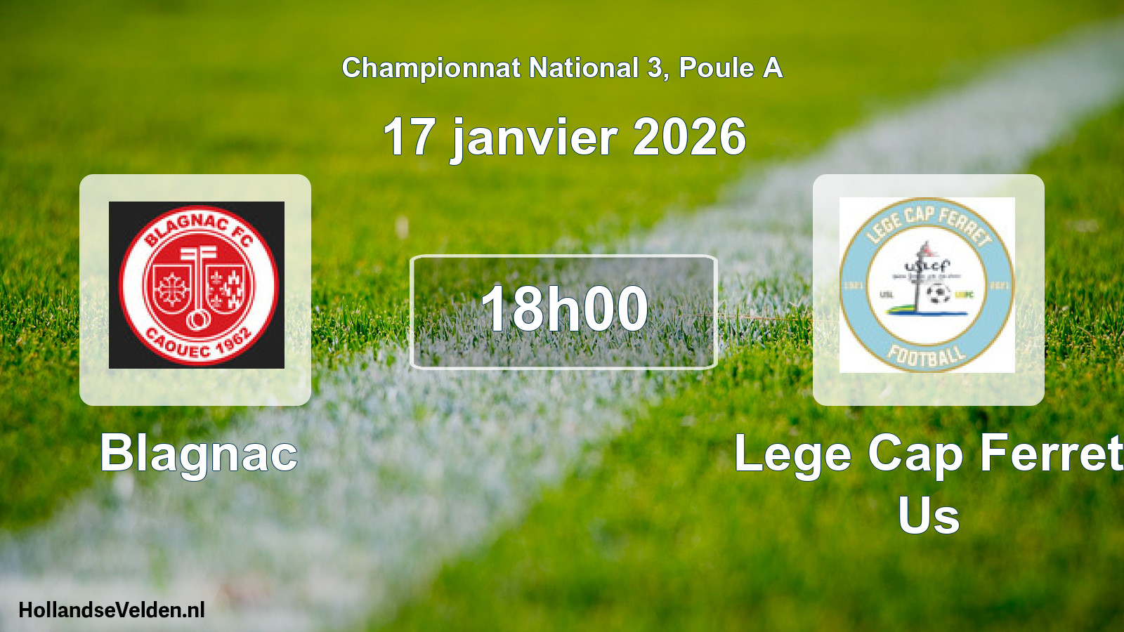 Geplande wedstrijd: Blagnac - Lege Cap Ferret Us (17 janvier 2026)