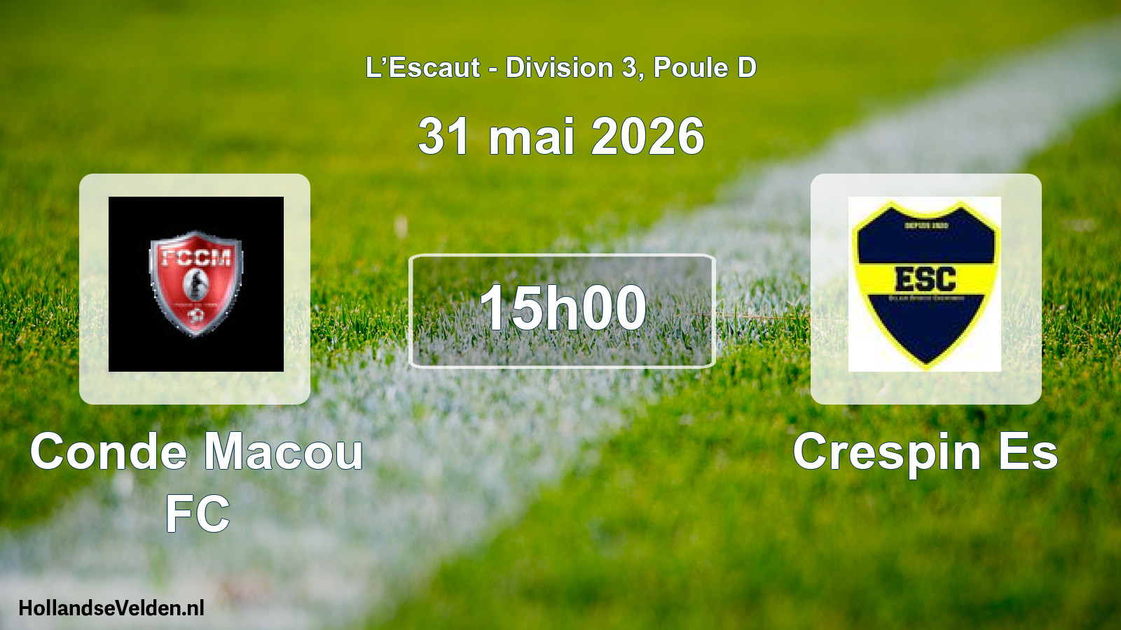 Match programmé: Conde Macou FC - Crespin Es (31 mai 2026)