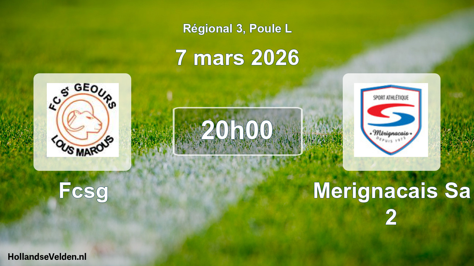Geplande wedstrijd: Fcsg - Merignacais Sa 2 (7 maart 2026)