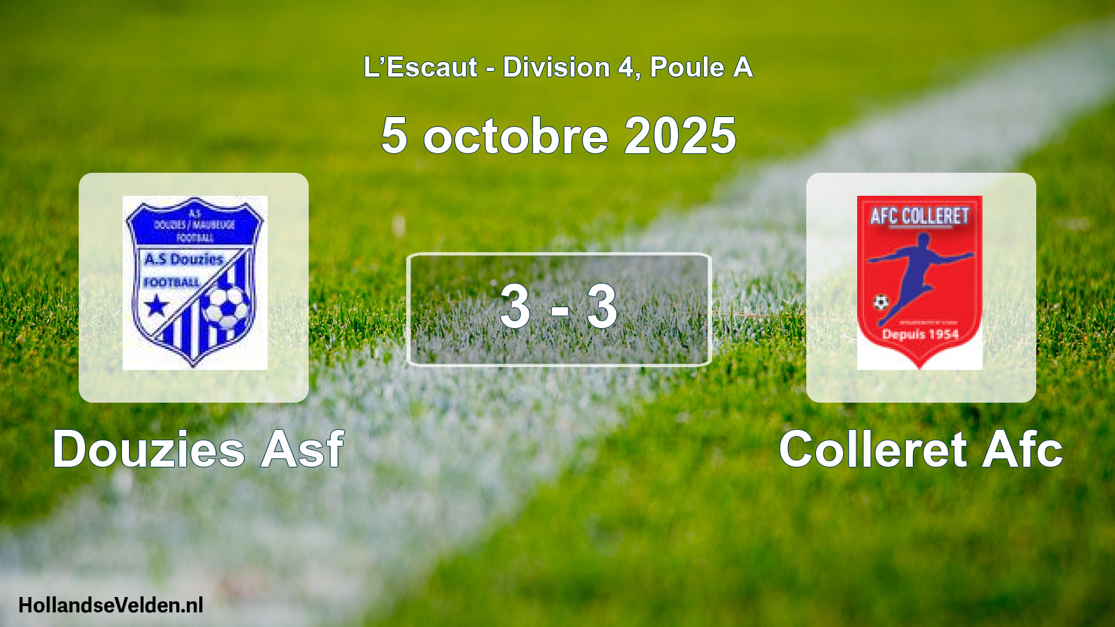 Match joué: Douzies Asf - Colleret Afc 3 - 3 (5 octobre 2025)