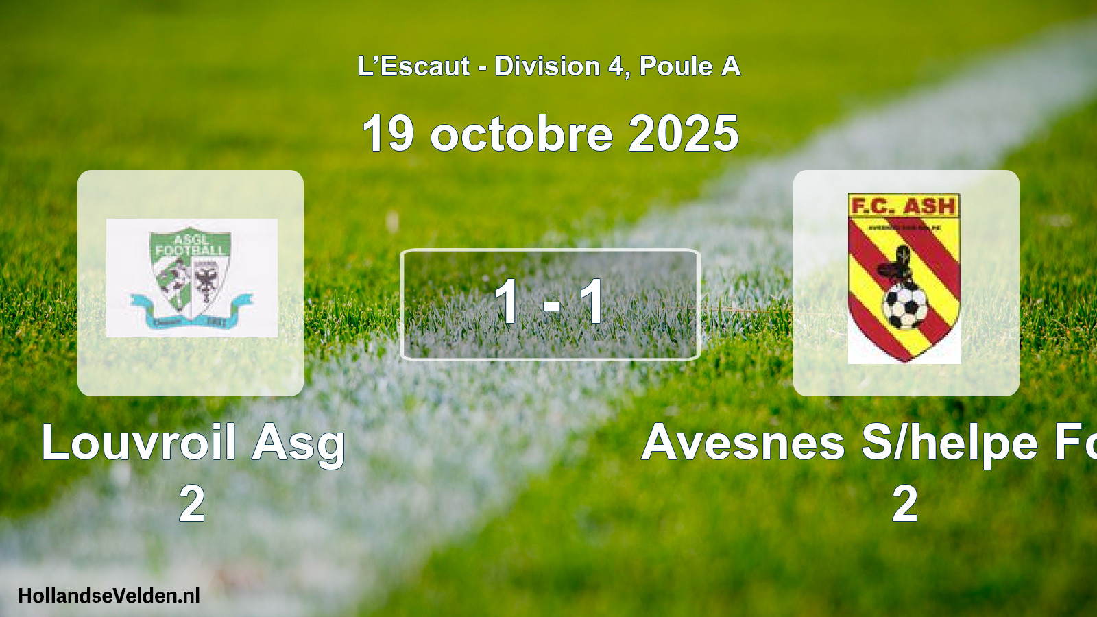 Match joué: Louvroil Asg 2 - Avesnes S/helpe Fc96 2 1 - 1 (19 octobre 2025)