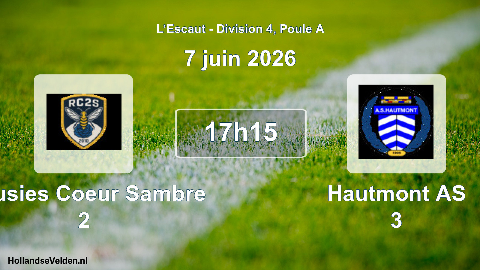 Match programmé: Rousies Coeur Sambre 2 - Hautmont AS 3 (7 juin 2026)
