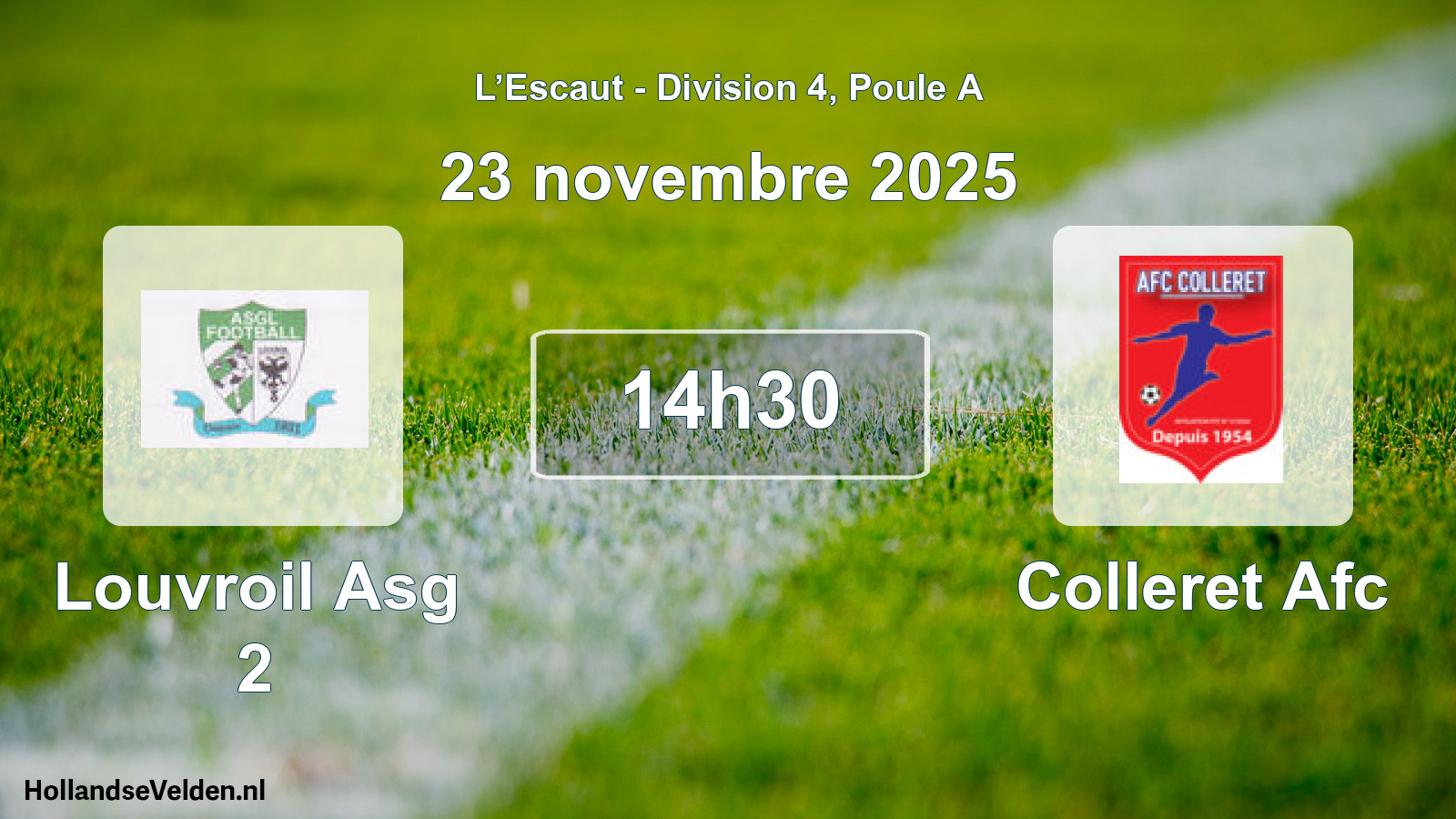 Match programmé: Louvroil Asg 2 - Colleret Afc (23 novembre 2025)